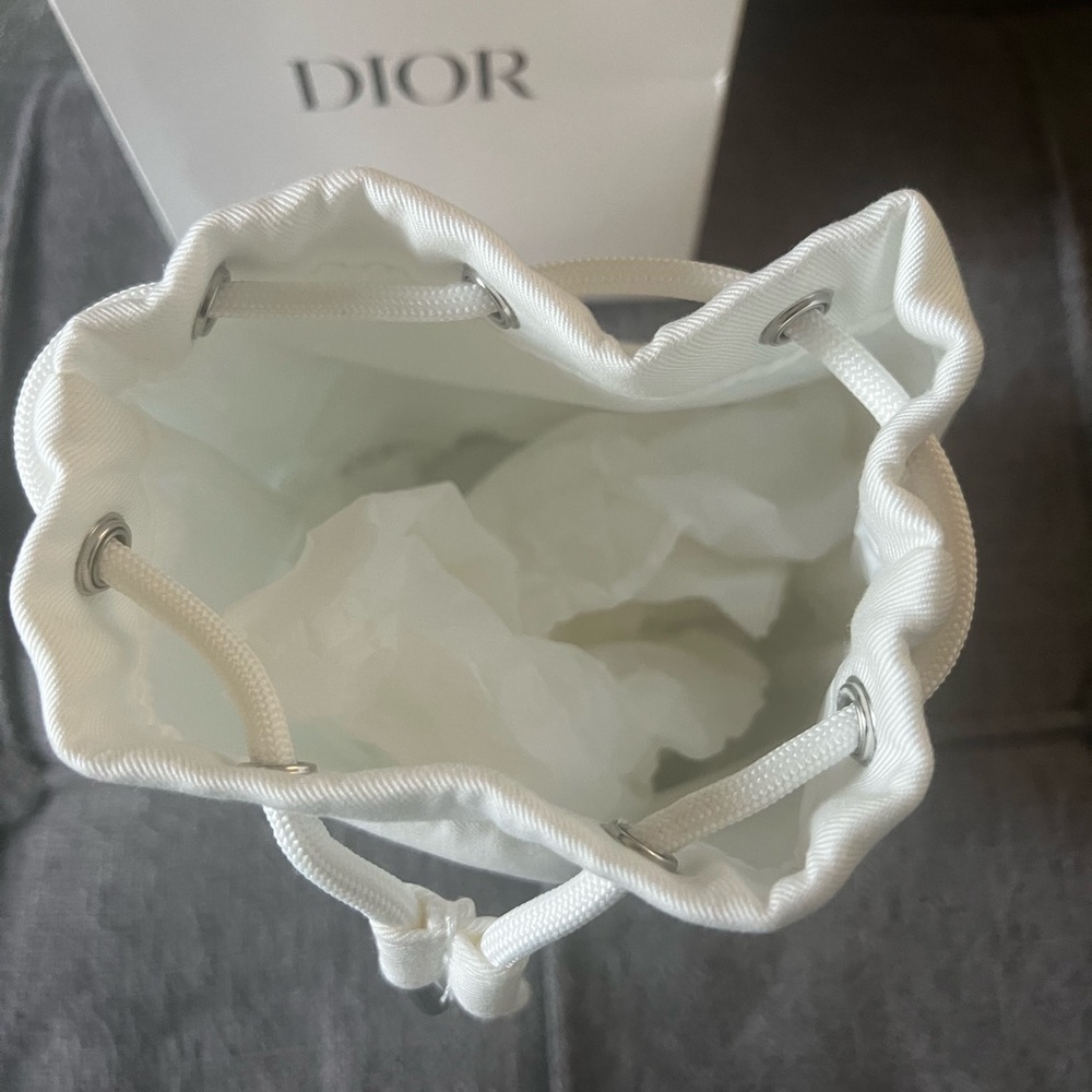 Dior White Drawstring Pouch - image 3